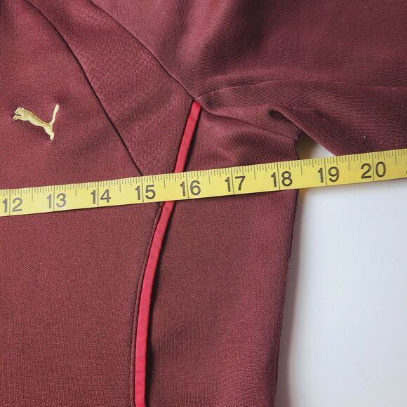 Puma Women’s Full Zip Burgundy Athletic Track Jacket Size Large Maroon - Picture 8 of 10